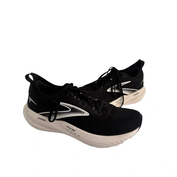 Brooks Glycerin GTS 22 Men's Athletic Running Shoe Black White Cushioned Size 11 - Picture 1 of 8